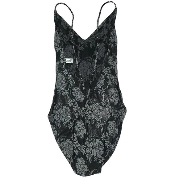 VTG AUTH Christian Dior Black Low Back High Cut Floral Print One Piece Swimsuit - Picture 6 of 12